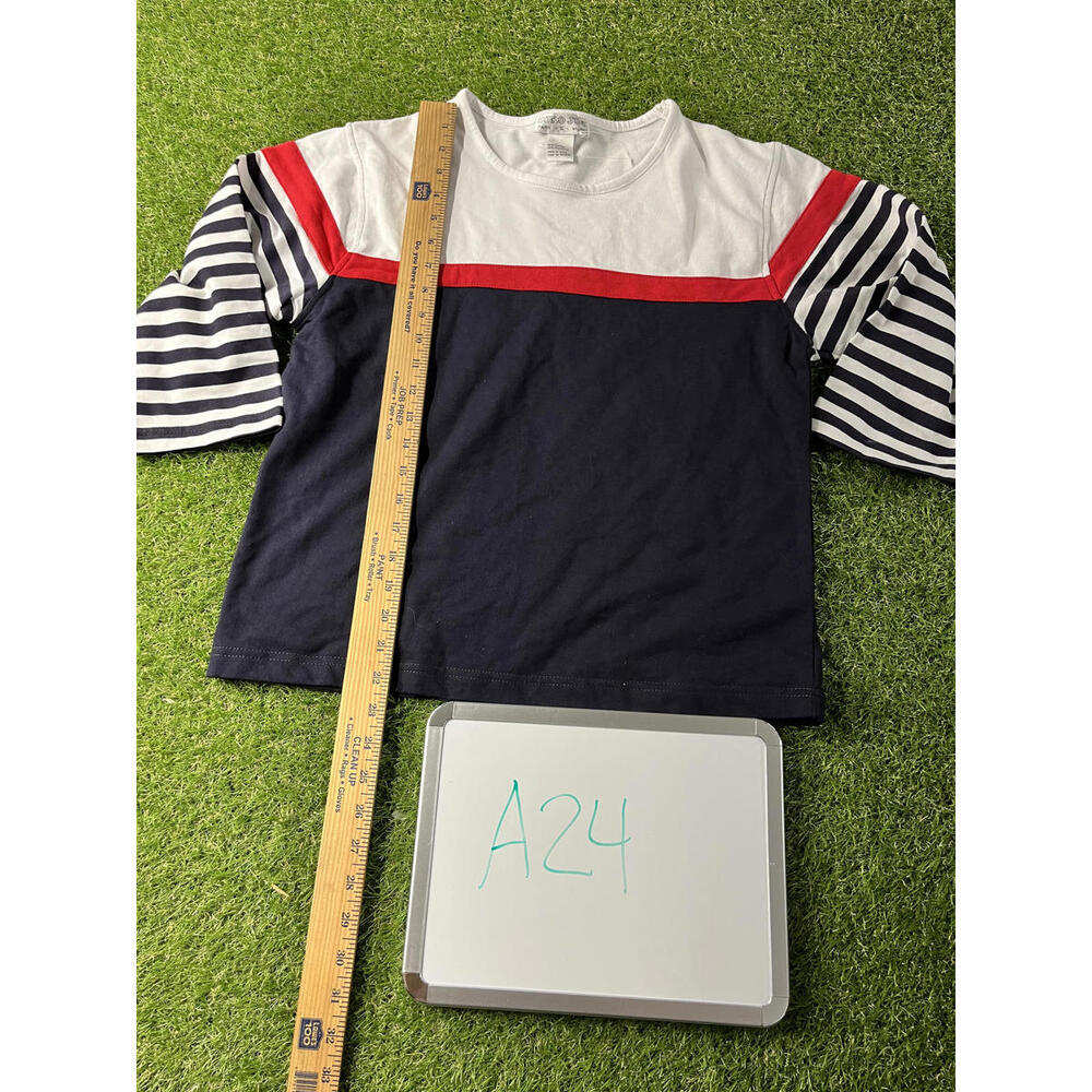 Euro Joy Women's Striped Sleeve‎ Color Block Top Size S